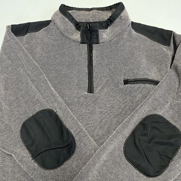 Carbon 2 Cobalt Sweatshirt Mens 2XL 1/2 Zip Ribbed Jacket Elbow Gray B3 - Picture 3 of 9